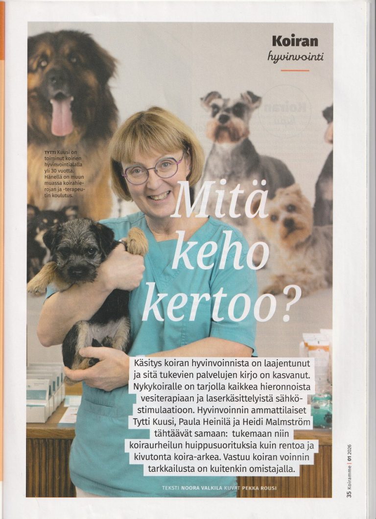 Artikkeli Koiramme -lehdessä